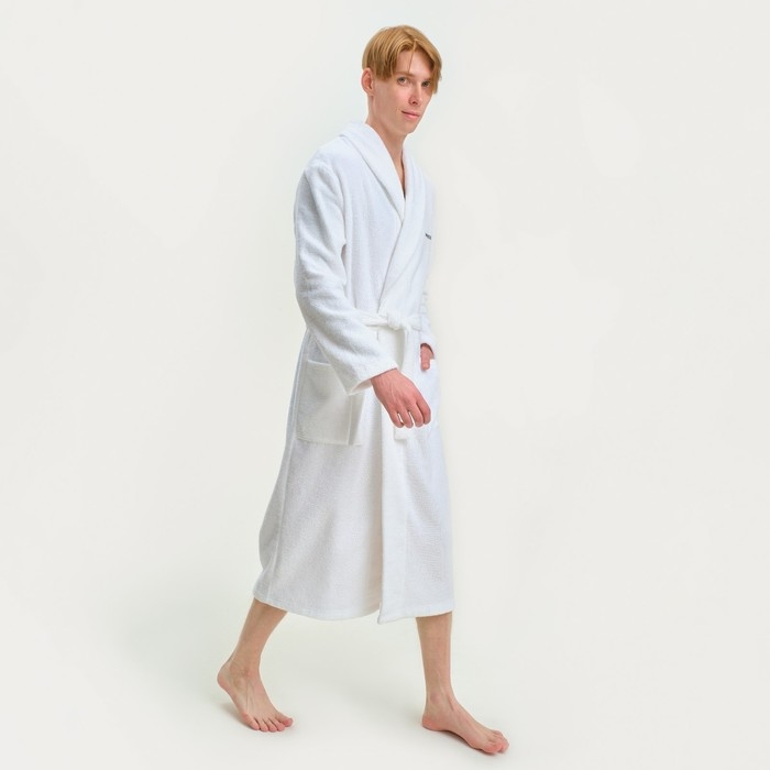 Халат махровый мужской Халат махровый мужской "Putin team" белый, 48 размер (S)