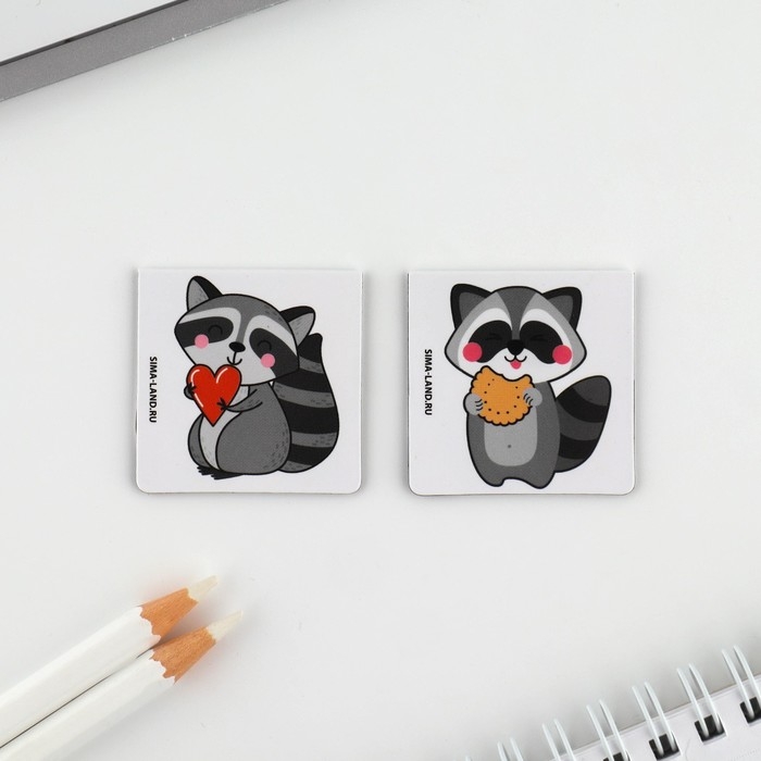 Подарочный набор блокнот и магнитные закладки 2 шт. &laquo;Будь как енот&raquo;