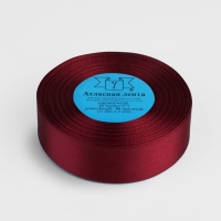 Лента атласная, 25 мм &times; 33 &plusmn; 2 м, цвет бордовый №048