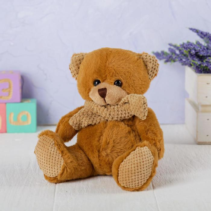 Мягкая игрушка &laquo;Медведь&raquo;, в вязаном шарфике, цвет МИКС