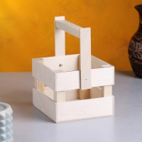 Кашпо деревянное 12&times;11&times;9 см "Однушка Лайт", двухреечное, натуральный Дарим Красиво