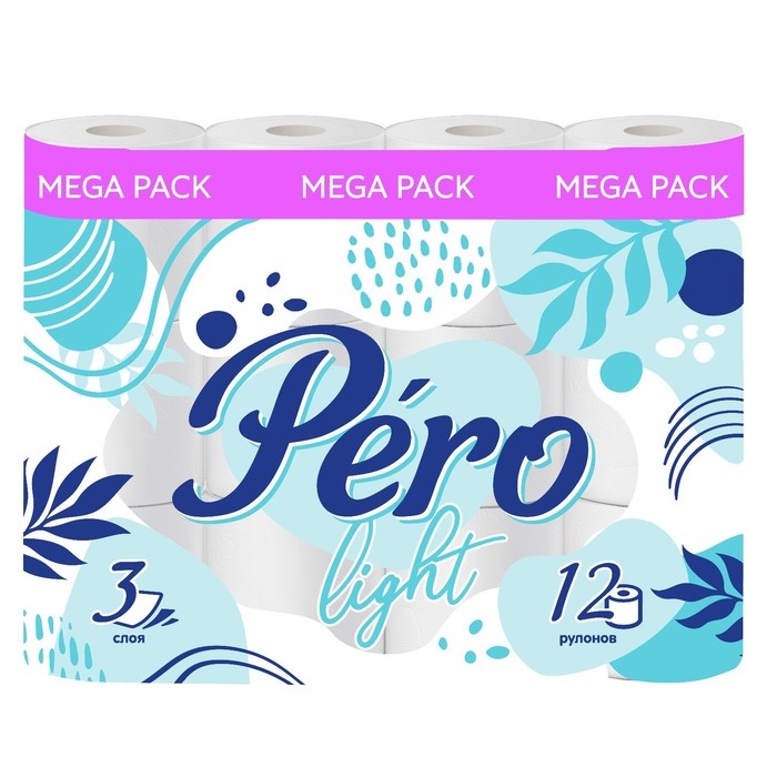 Туалетная бумага Pero, 3 слоя, 12 рулонов Туалетная бумага Pero, 3 слоя, 12 рулонов