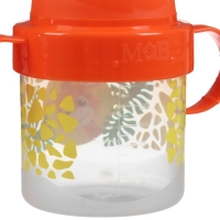 Поильник детский с твёрдым носиком &laquo;Жирафик&raquo;, 140 мл., с ручками, цвет оранжевый