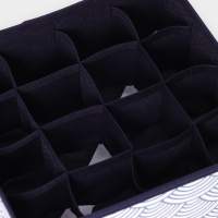 Органайзер для хранения белья Доляна &laquo;Волна&raquo;, 16 ячеек, 27&times;25&times;10 см, цвет синий