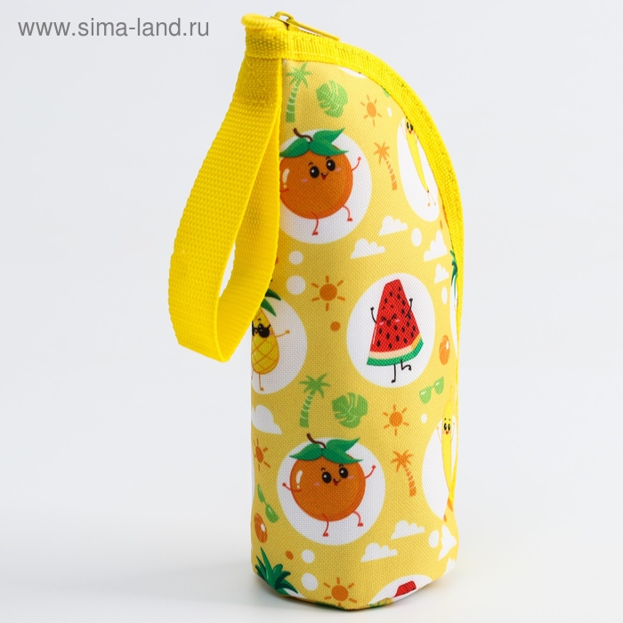Термо-чехол для бутылочки &laquo;Фруктовая тусовка&raquo; на молнии