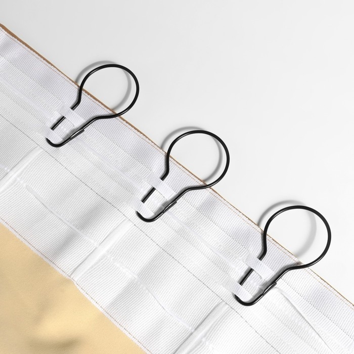 Крючок для штор, 6,8 &times; 3,8 &times; 0,2 см, 20 шт, цвет чёрный