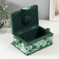 Шкатулка для рукоделия "Полевые цветы на зелёном" 18х12х9,5 см