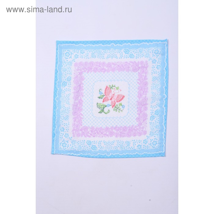 Платок носовой женский 28х28см, 12шт, рис 5485-2 (роз-гол) микс, ситец 100г/м, хл100%
