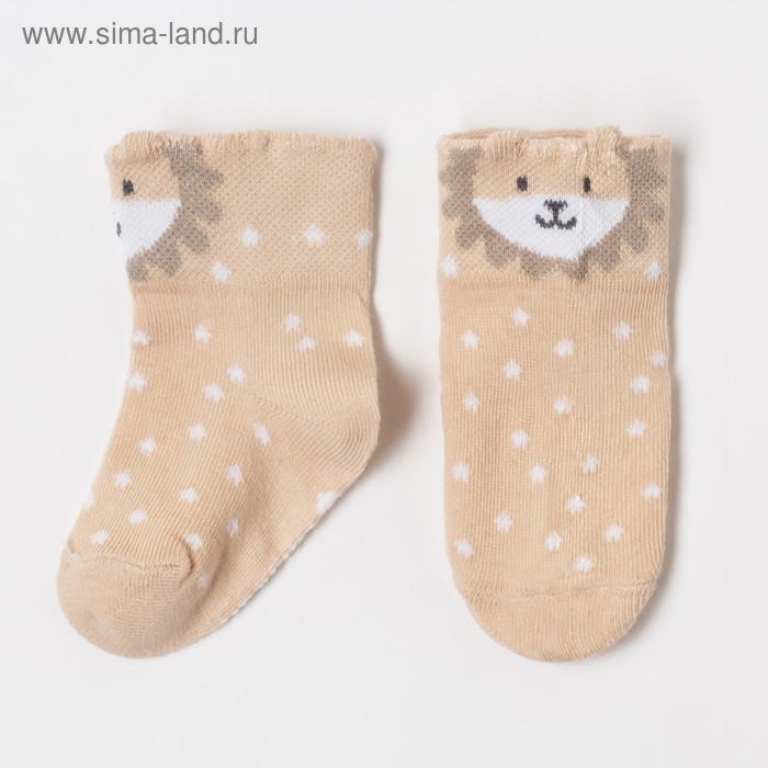 Носки детские Крошка Я &laquo;Лёва&raquo;, цвет бежевый, 10-12 см