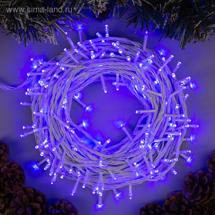 Гирлянда &laquo;Нить&raquo; 20 м, IP20, белая нить, 200 LED, свечение синее, 8 режимов, 220 В