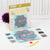 Алмазная мозаика с частичным заполнением на картонной основе &laquo;Лошадь&raquo;, 20 х 20 см