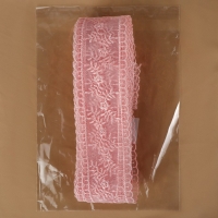 Кружево на сетке, 50 мм &times; 11 &plusmn; 1 м, цвет нежно-розовый