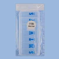 Таблетница &laquo;Неделька&raquo;, английские буквы, 7 секций, цвет прозрачный