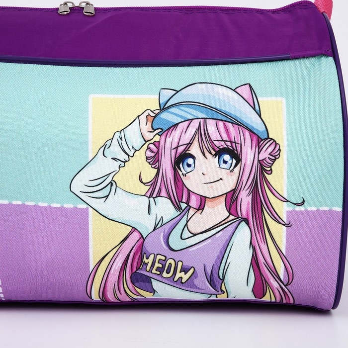 Сумка детская спортивная для девочки &laquo;Аниме&raquo;, 40х21х24см, цвет сиреневый