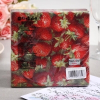 Салфетки бумажные New line FRESCO &laquo;Клубника&raquo;, 2 слоя, 33*33 см, 20 шт.
