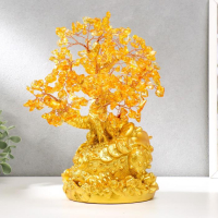 Сувенир бонсай 240 камней "Денежная жаба у янтарного дерева" 25х19х13 см