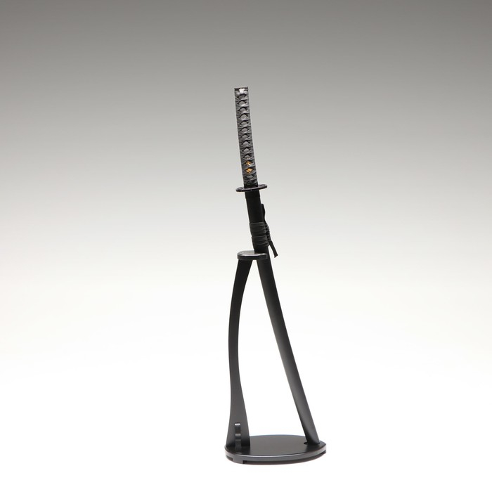 Сувенирное оружие &laquo;Катана на подставке&raquo;, чёрные ножны с иероглифами, 104см