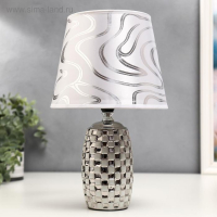 Лампа настольная 36650/1 E14 40Вт белый-серебро H32,5 см Лампа настольная 36650/1 E14 40Вт белый-серебро H32,5 см