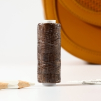 Нитки вощёные, круглые, 300D/3, 0,35 мм, 60 &plusmn; 2 м, цвет коричневый