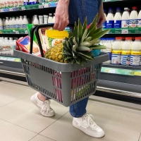 Корзина покупательская пластиковая 20 л, цвет серый Корзина покупательская пластиковая 20 л, цвет серый