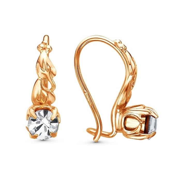 Серьги «Коса», розовое золочение цвет МИКС Серьги «Коса», розовое золочение цвет МИКС