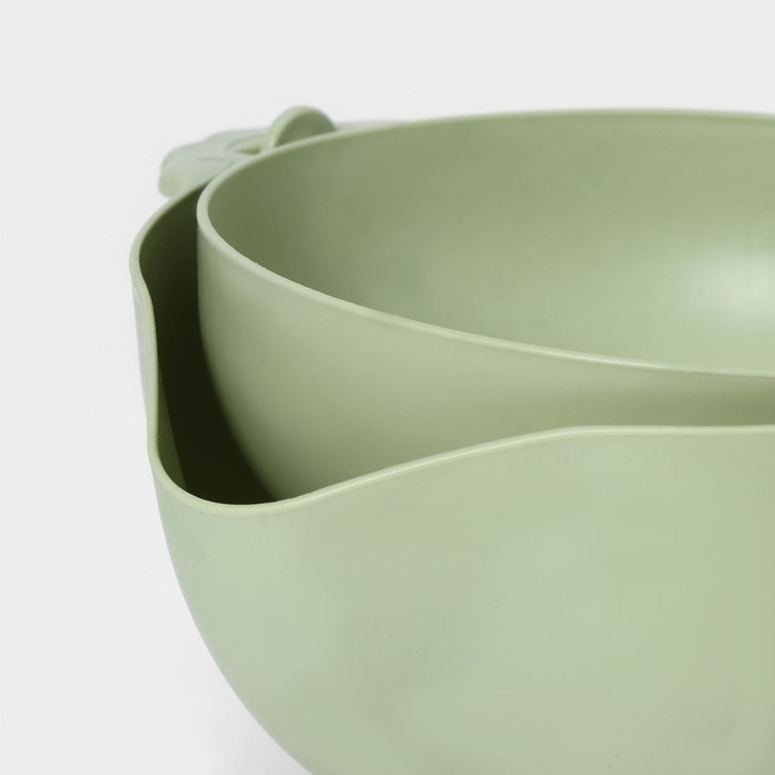 Дуршлаг кухонный с поддоном, 25&times;11,5 см, цвет МИКС