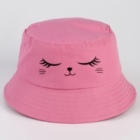 Панама детская для девочки &laquo;Кошка&raquo;, +ушки-заколки, цвет розовый, р-р 54