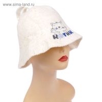 Шапка банная с вышивкой детская "Котик" Шапка банная с вышивкой детская "Котик"