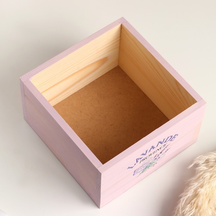 Кашпо деревянное Кашпо деревянное "Лаванда" 15х15х9,5 см сиреневый