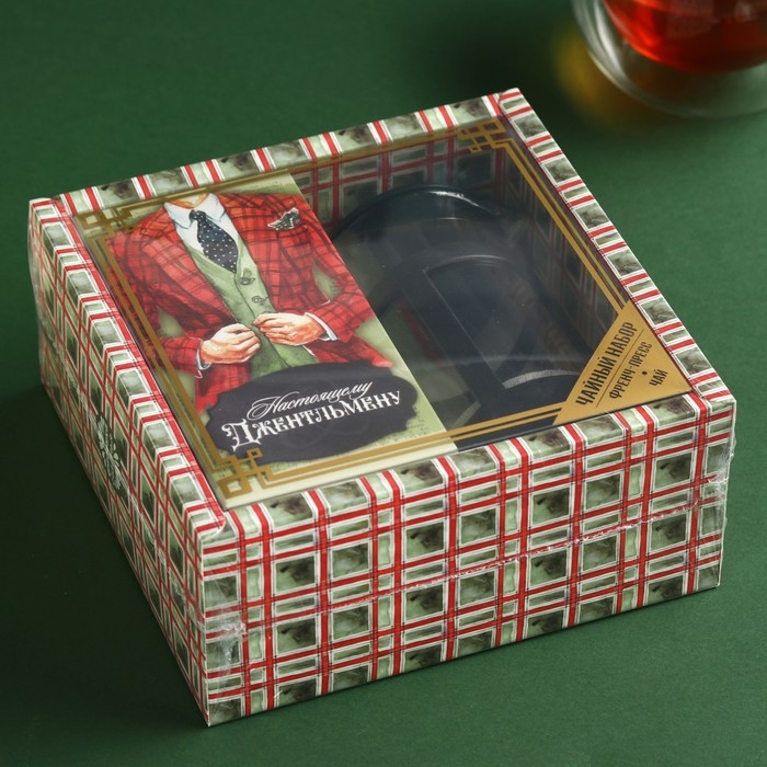 Набор &laquo;Настоящему джентельмену&raquo;: чай чёрный со вкусом лимона 100 г., френч-пресс