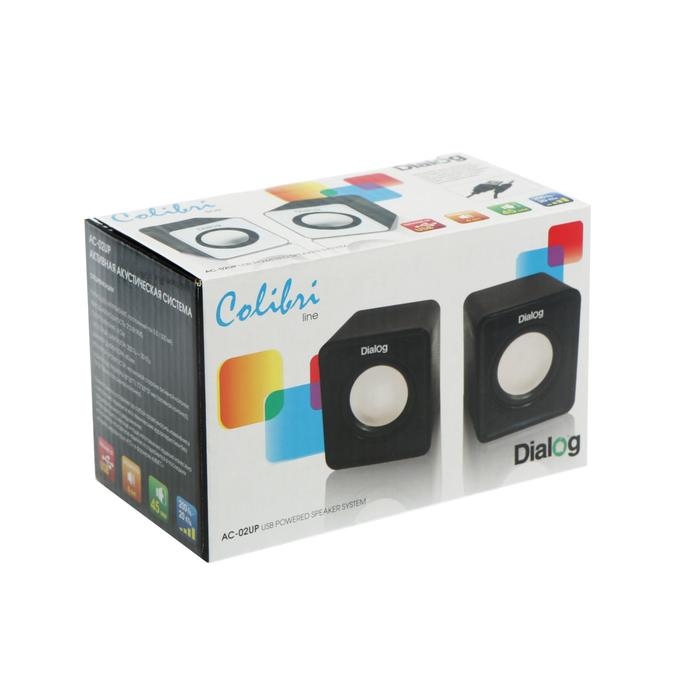 Компьютерные колонки 2.0 Dialog Colibri AC-02UР, 2х3Вт, USB, черные