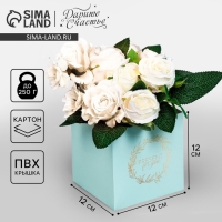 Коробка подарочная для цветов с PVC крышкой, упаковка, &laquo;Present&raquo;, 12 х 12 х 12 см