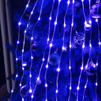 Умная гирлянда &laquo;Конский хвост&raquo; 10 нитей по 1 м роса, IP20, серебристая нить, 100 LED, пульт ДУ, приложение, свечение RGB, USB