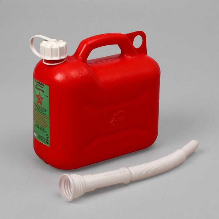 Канистра ГСМ &laquo;Звезда&raquo;, 5 л, с заливным устройством, крышка МИКС
