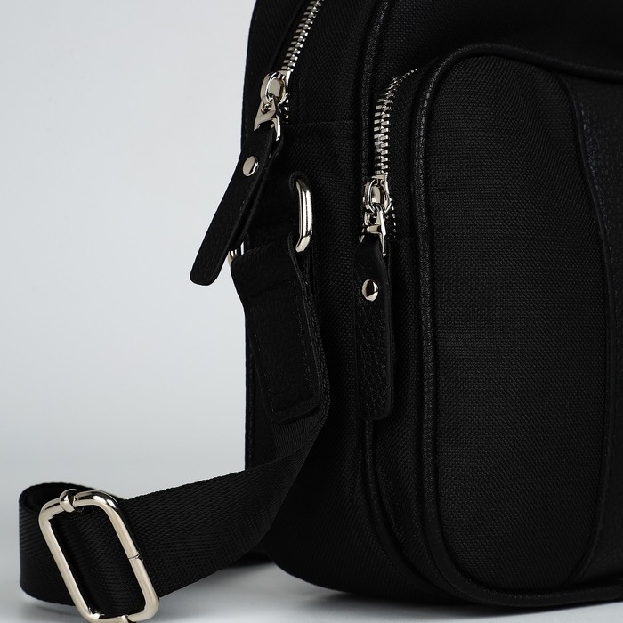 Сумка мужская через плечо TEXTURA, искусственная кожа, цвет чёрный Сумка мужская через плечо TEXTURA, искусственная кожа, цвет чёрный