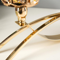 Подсвечник металл, стекло на 3 свечи "Кристаллы - грани" золото 22,5х41х8 см Подсвечник металл, стекло на 3 свечи "Кристаллы - грани" золото 22,5х41х8 см