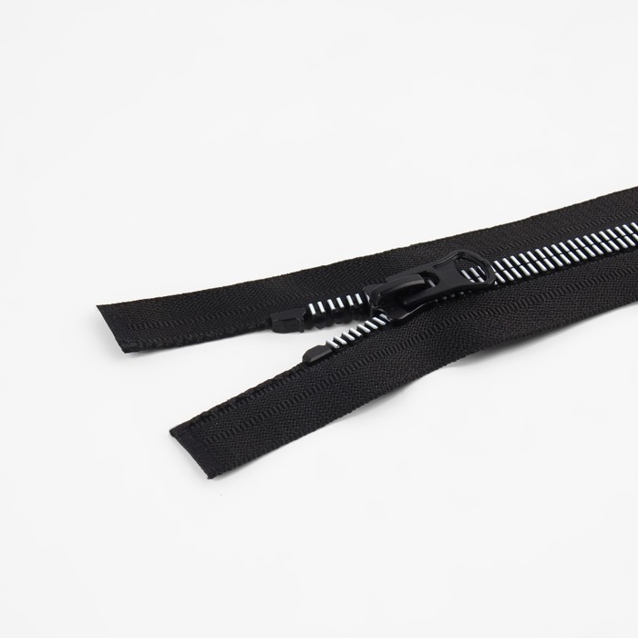 Молния &laquo;Трактор&raquo;, №8, разъёмная, замок автомат, 80 см, цвет чёрный/белый, цена за 1 штуку