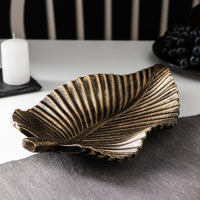 Блюдо для фруктов Доляна &laquo;Лист&raquo;, 35,5&times;20&times;5 см, цвет бронзовый