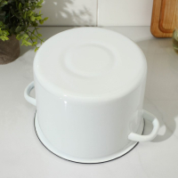 Кастрюля цилиндрическая эмалированная, 3,5 л, цвет белый