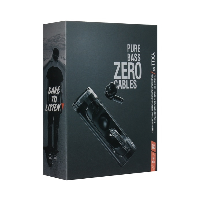 Наушники беспроводные YX11, TWS, вкладыши, BT 5.3. 28/200 мАч, шумоподав, прозрачные, чёрные Наушники беспроводные YX11, TWS, вкладыши, BT 5.3. 28/200 мАч, шумоподав, прозрачные, чёрные