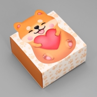 Коробка подарочная складная, упаковка, «Забавный корги», 15 х 15 х 8 см Коробка подарочная складная, упаковка, «Забавный корги», 15 х 15 х 8 см