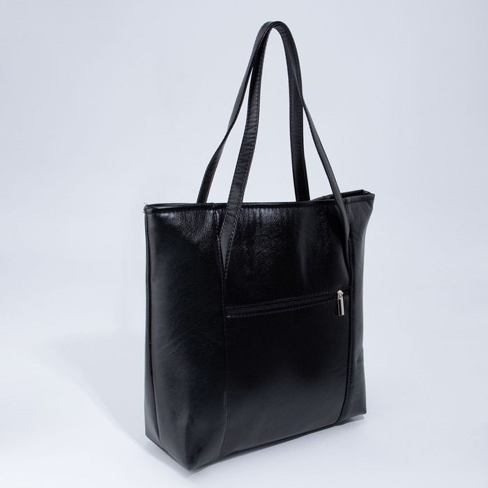 Сумка-тоут на молнии, цвет чёрный