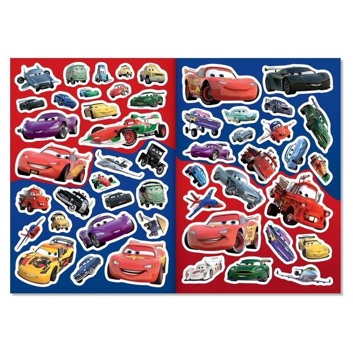 Набор многоразовых наклеек &laquo;Тачки&raquo;, 2 шт., формат А4, Дисней