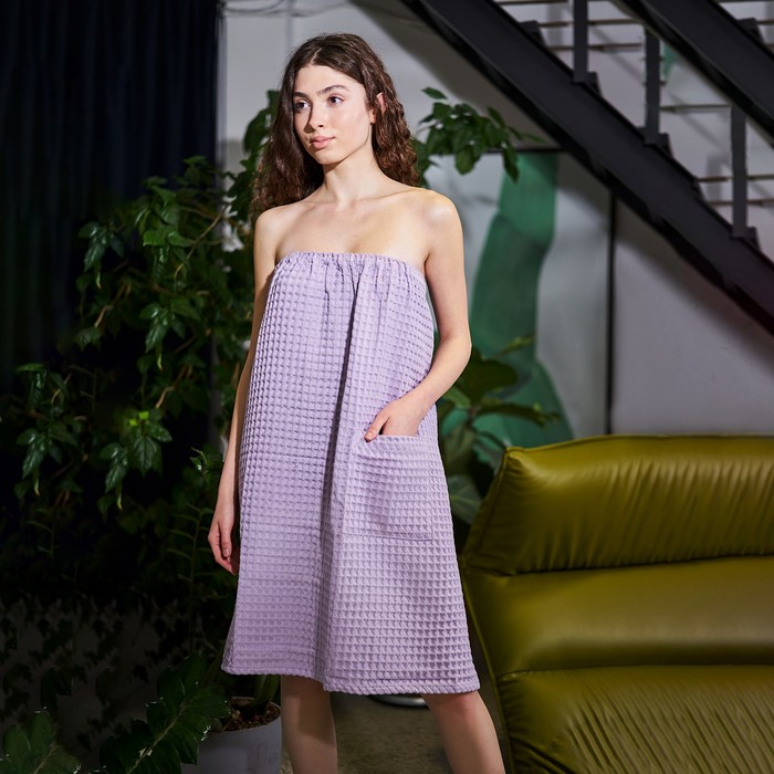 Парео вафельное банное Этель Парео вафельное банное Этель "Boho" 80*145 см. цв. сиреневый, 100% хл, 290 г/м2