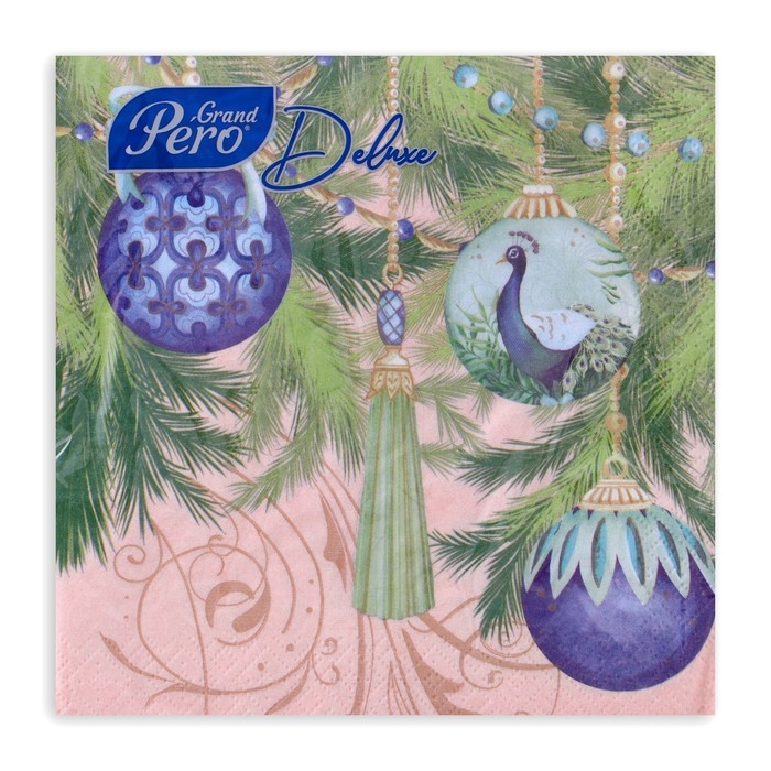 Новогодние салфетки бумажные GrandPero Deluxe «Роскошная елка», 3 слоя, 33х33 см, 20 шт Новогодние салфетки бумажные GrandPero Deluxe «Роскошная елка», 3 слоя, 33х33 см, 20 шт