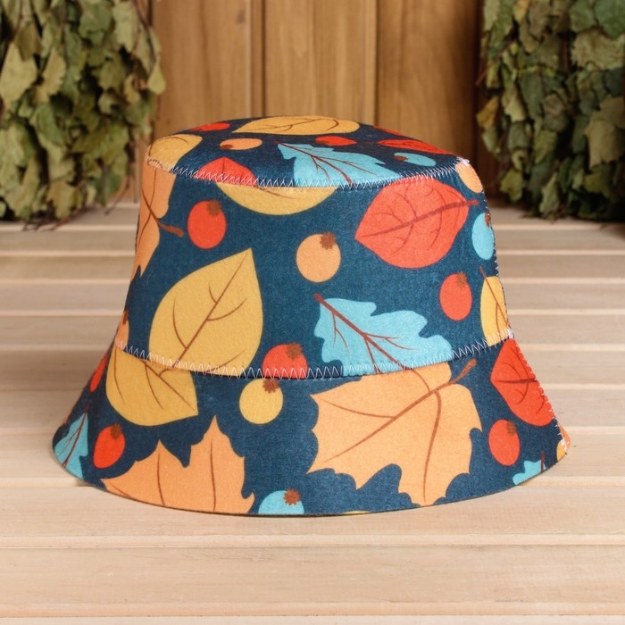 Шапка - панама для бани Листья Шапка - панама для бани Листья