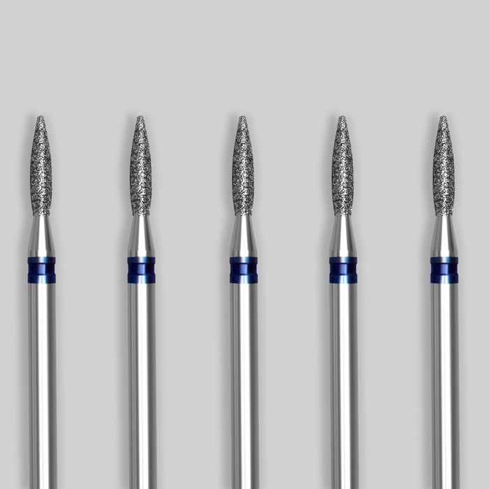 Фрезы алмазные для маникюра &laquo;Пламя&raquo;, средняя зернистость, d 2 &times; 8 мм, 5 шт