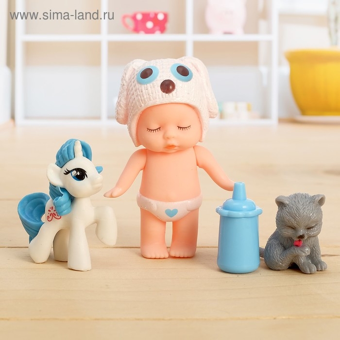 Пупс &laquo;Малышка&raquo; с питомцами, с аксессуарами, МИКС