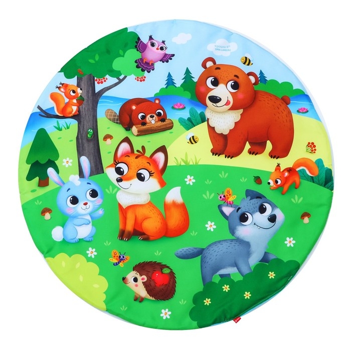 Развивающий коврик с дугами &laquo;Лесные зверята&raquo;, 85х85 см, Крошка Я,