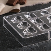 Форма для конфет и шоколада &laquo;Самоцветы&raquo;, 15 ячеек, 20&times;12&times;2,5 см, цвет прозрачный